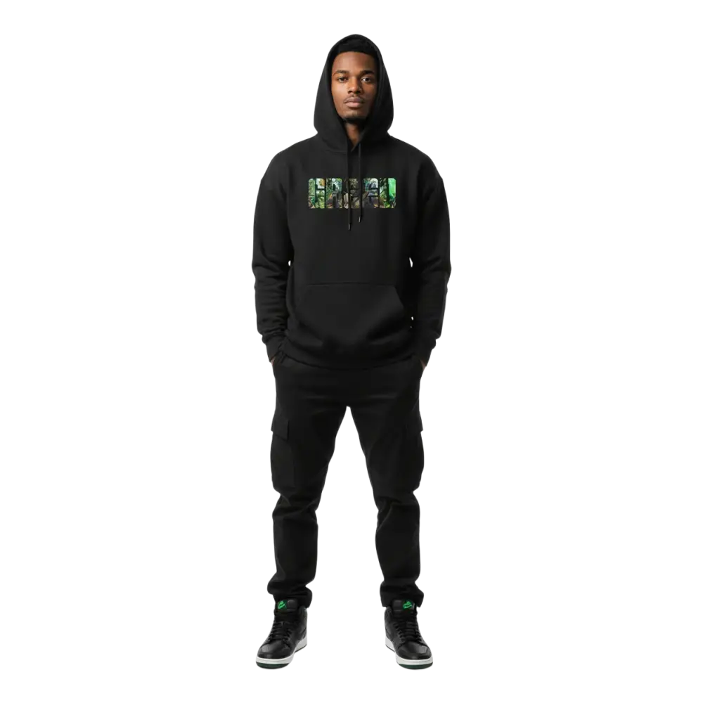 Greed hoodie from seven deadly sins collection with forest graphic