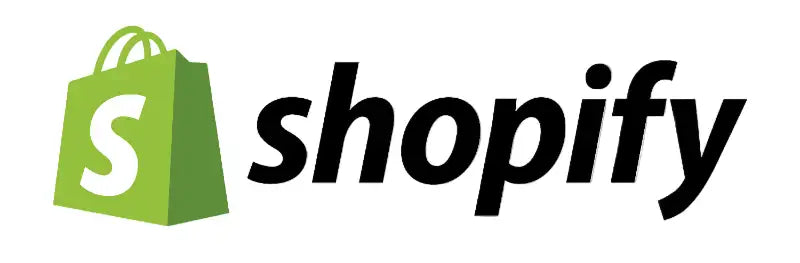 Shopify logo with green bag icon on a transparent background
