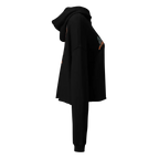 Rebellion women’s crop-top hoodie in black with hood and pocket