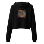 Rebellion hell crop womens crop-top hoodie with demon flames
