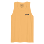 Fire skull graphic premium tank top in mustard yellow with Redtown logo