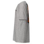 Gray Fire Skull Graphic Cotton Unisex Tee with Flame Pocket