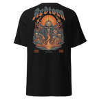 Fire Skull Graphic Cotton Unisex Classic Tee with Black Skull, Flames, Redtown Logo