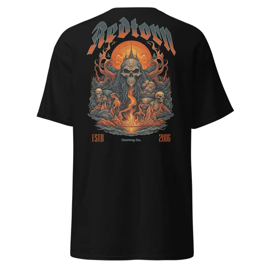 Redtorn Clothing Hell’s Unisex Classic Skull T-Shirt with flames