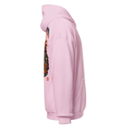 Skull Flame graphic design on pink premium unisex hoodie