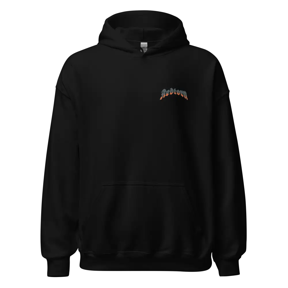 Black Metallica premium unisex hoodie with skull flame graphic design