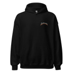 Black Metallica premium unisex hoodie with skull flame graphic design