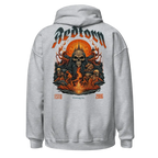2016 white premium unisex hoodie with skull flame graphic design
