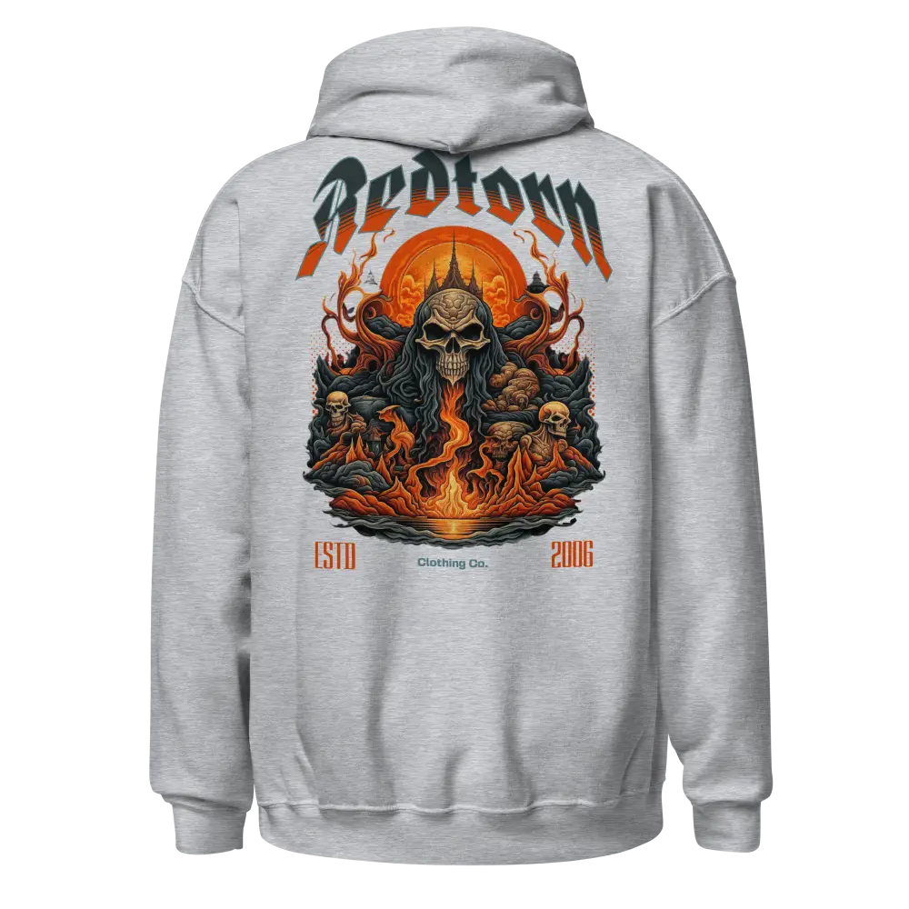 2016 white premium unisex hoodie with skull flame graphic design
