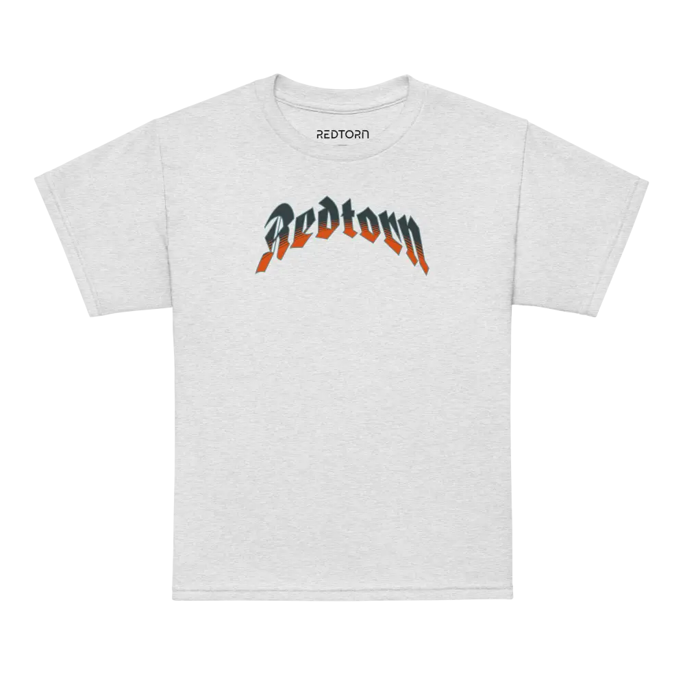 Hells Youth T-Shirt by Ripdorn Clothing: white short sleeve with redtorn text