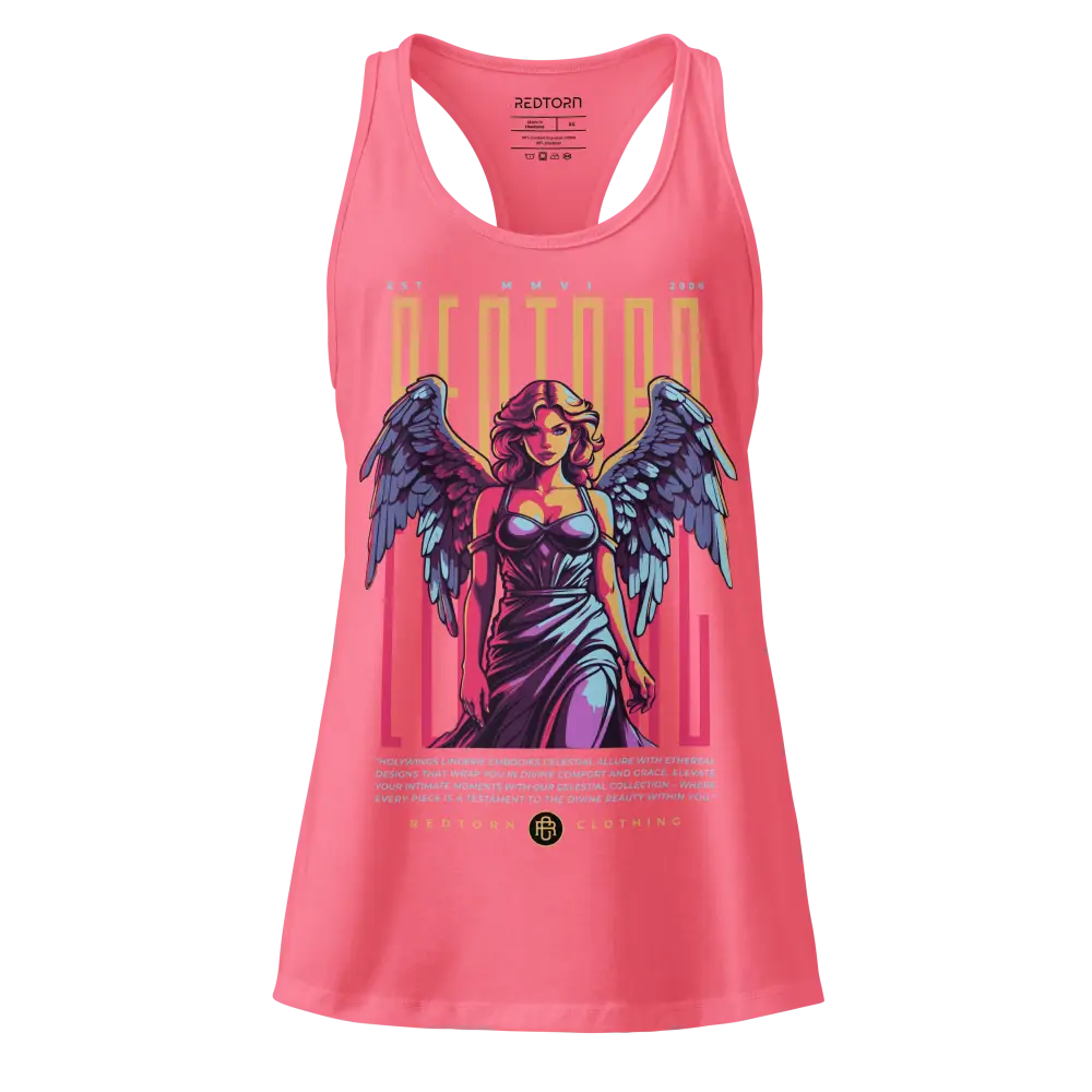 Holywings Angel sleek racerback tank with coral neptunia graphic