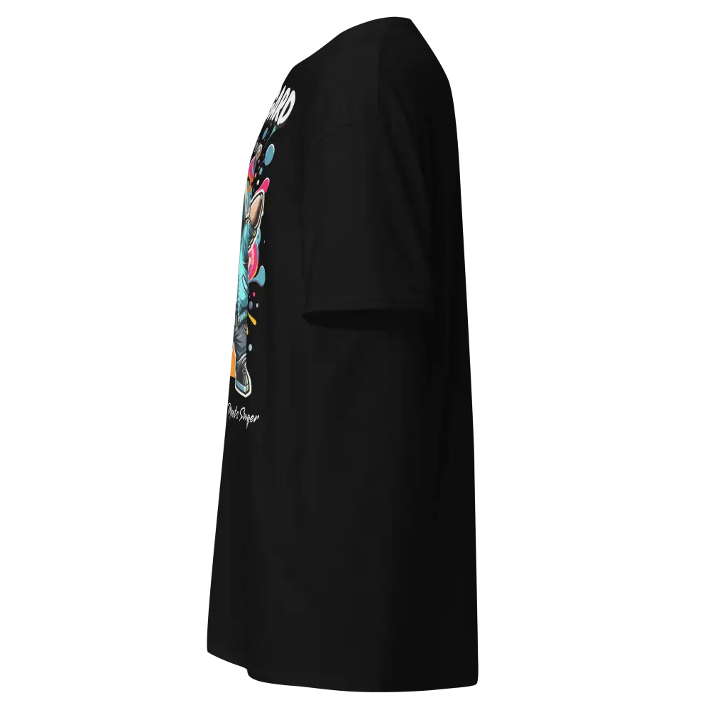 Cotton unisex classic Hustle Mentality Bear tee with black hoodie floral back