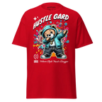 Hustle Mentality Bear Graphic Tee: Cotton Unisex Classic Red T-Shirt with Cartoon Bear Design