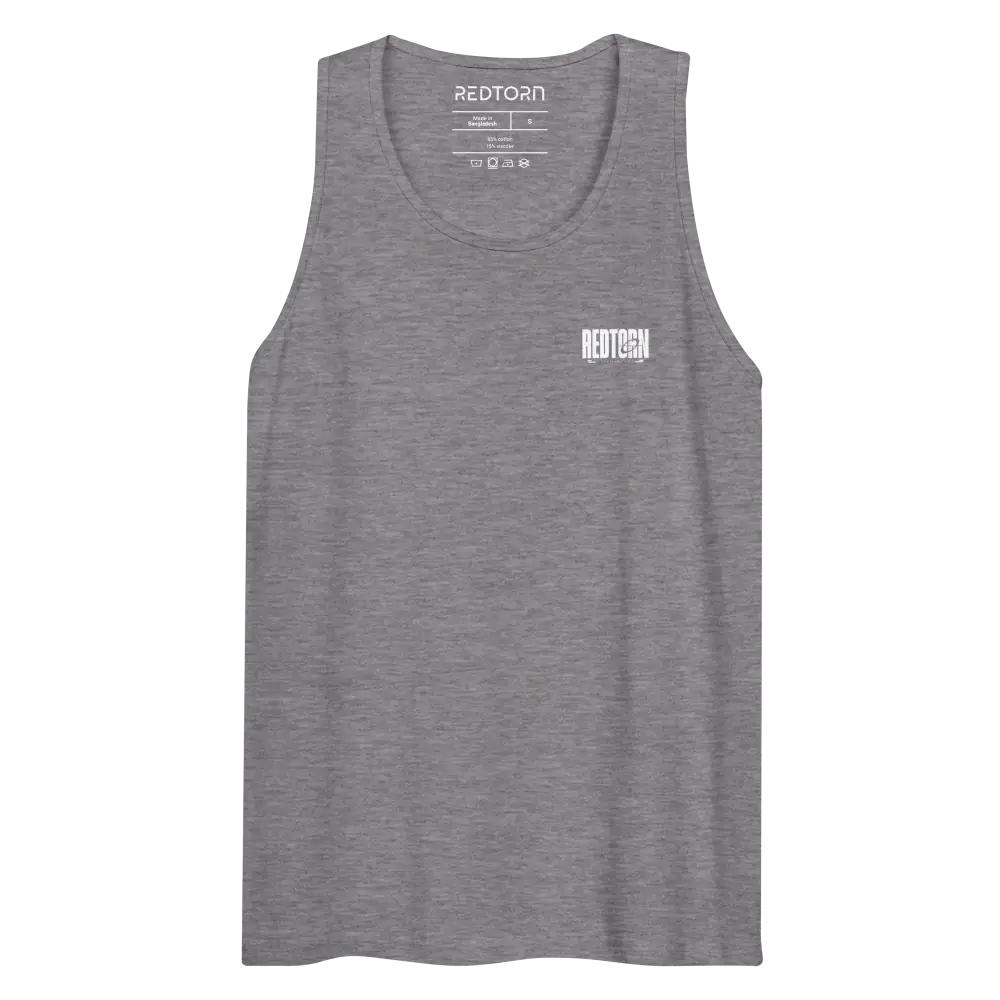 Heather gray Japanese racer mens tank top with redtoon logo