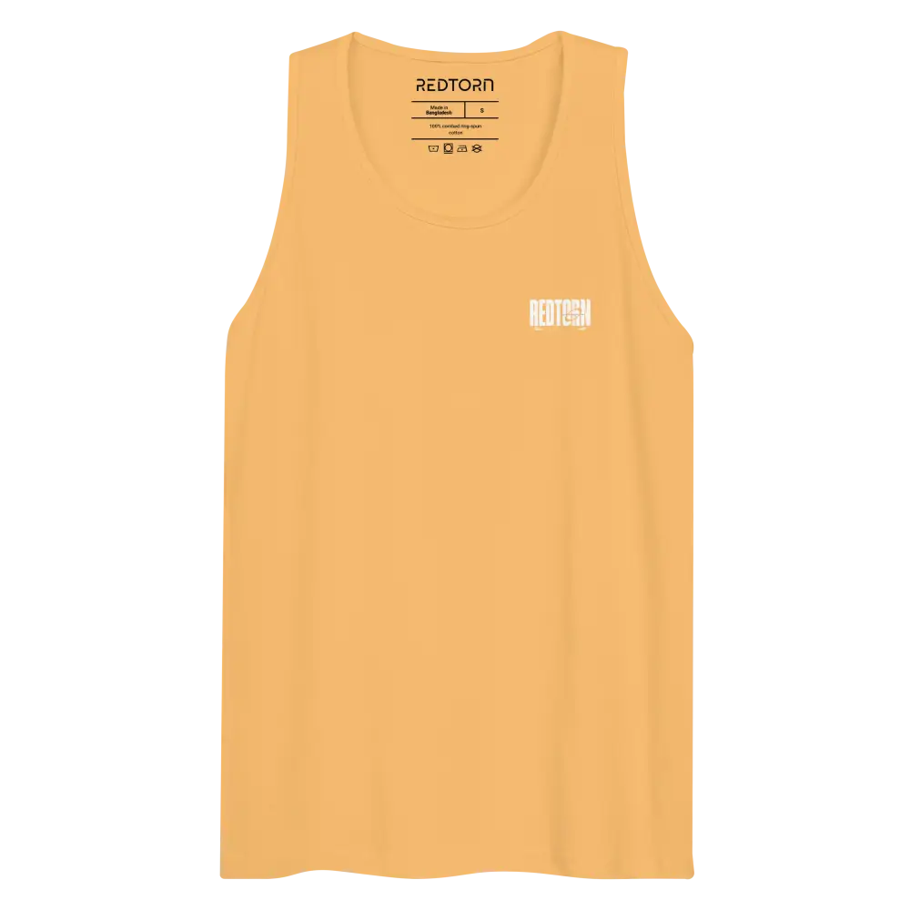 Mustard yellow Japanese racer tank with redtoar logo for men
