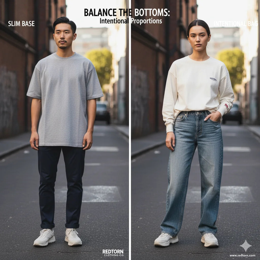 Redtorn Clothing streetwear models in gray tee and jeans