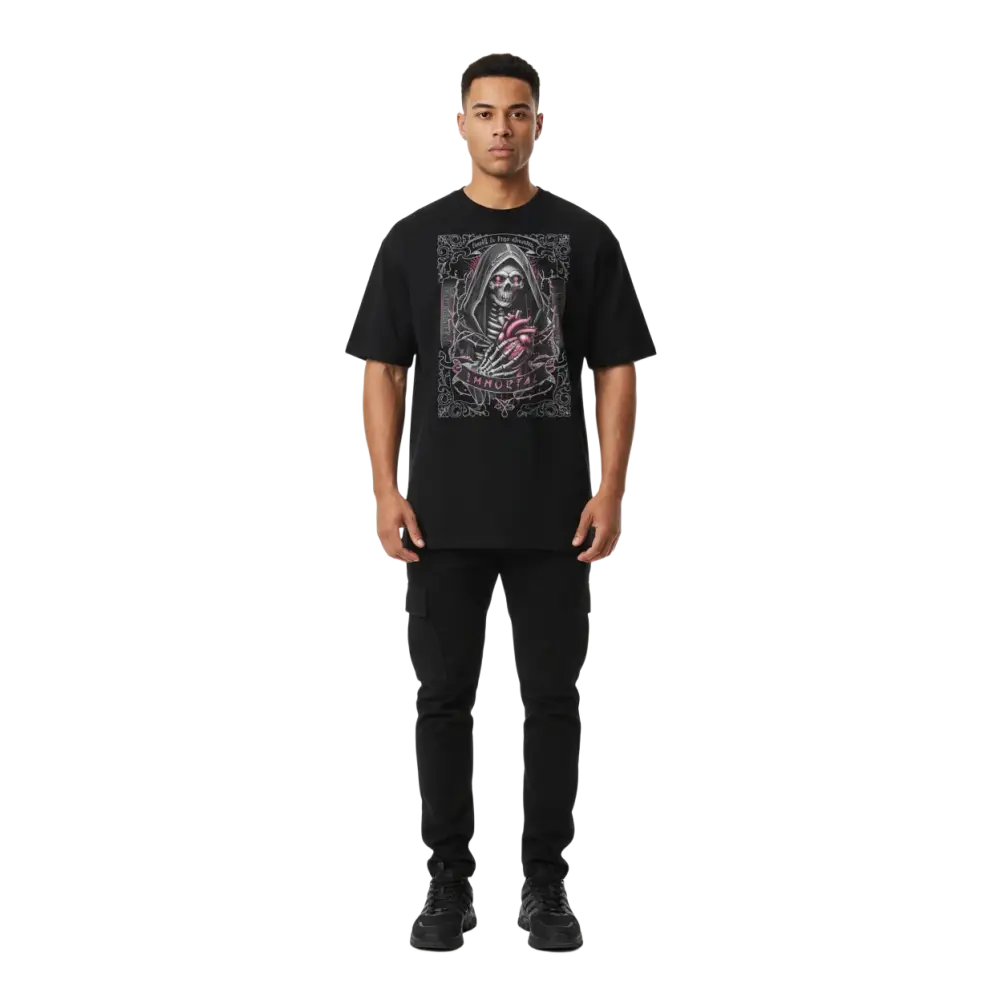Immortal Heart unisex classic tee with short-sleeve skeleton rose graphic