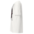 White unisex classic tee with skull heart design in abaya style