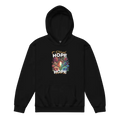 Eternal Hope Floral kids hoodie with black base, fireworks, and hope text