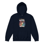 Eternal Hope Floral kids hoodie in navy blue with fireworks design