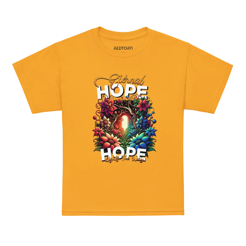 Eternal Hope Floral Kids T-Shirt in yellow with floral design