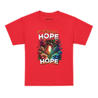 Eternal Hope Floral Kids T-Shirt in red with colorful floral design
