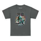 Alien Astronaut Kids T-Shirt in Charcoal Gray with Galaxy Graphic Tee
