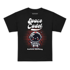 Space Cadet Kids Graphic Tee: Black T-Shirt with Red Polka Dots