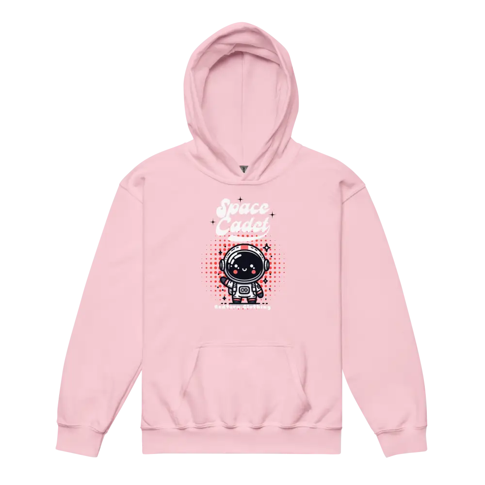 Space Cadet Kids Hoodie in pink with astronaut graphic