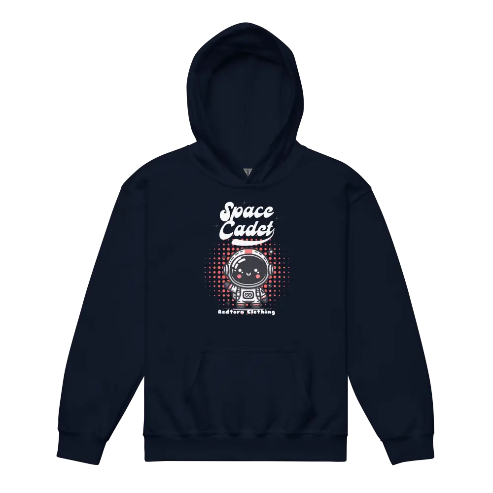 Space Cadet kids hoodie in navy blue with astronaut graphic