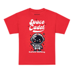 Space Cadet Kids Graphic Tee with cute astronaut cartoon