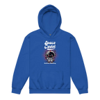 Space Cadet Kids Hoodie in royal blue with astronaut design
