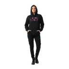 Lust hoodie from Deadly Sins Collection with vibrant purple-pink lart graphic