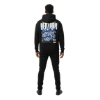 Military Angel premium unisex hoodie with aggressive graphic of armored angel and Reborn text