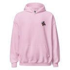 Pink Motorcycle Monkey Unisex Hoodie with Astronaut Design