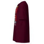 Street Racer Premium Unisex Tee in maroon with direct order text