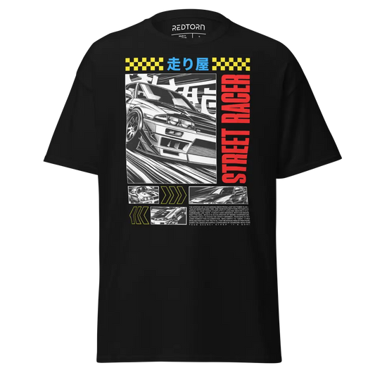Street Racer Cotton Unisex Classic Tee with sharp lines graphic
