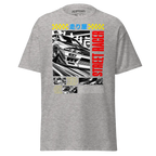 Street Racer Premium Unisex Tee in heather gray cotton blend with bold Japanese text and car design