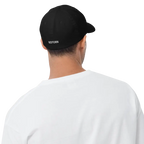 Black flexi fit baseball cap with white puff embroidery Redtorn logo