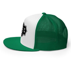 Green and white mesh RC Legacy snapback cap with black logo