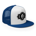 RC Legacy snapback cap in royal blue and white with black logo