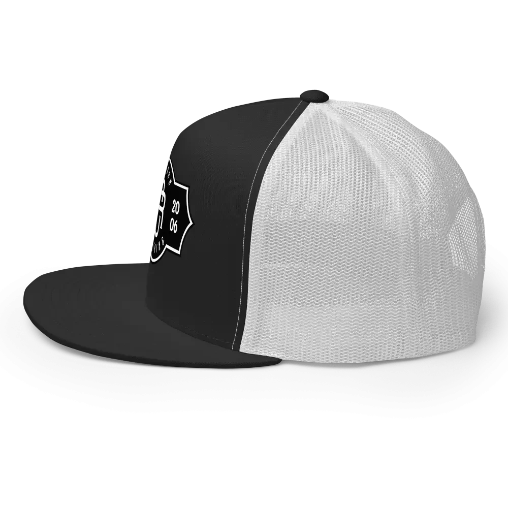 RC Legacy black and white mesh snapback cap with logo patch