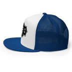 RC Legacy snapback cap in blue and white mesh with black logo