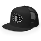 RC Legacy snapback cap: black mesh streetwear cap with white logo