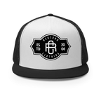 RC Legacy snapback cap in white and black with logo, Australian clothing brand