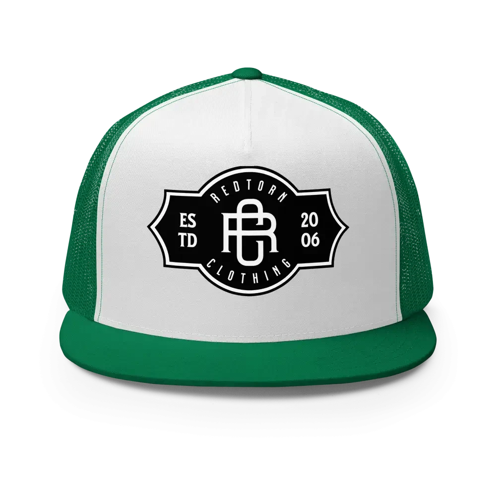 RC Legacy snapback cap in green and white with black logo