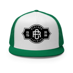RC Legacy snapback cap in green and white with black logo