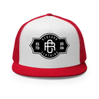 RC Legacy Snapback Cap in red and white with black logo