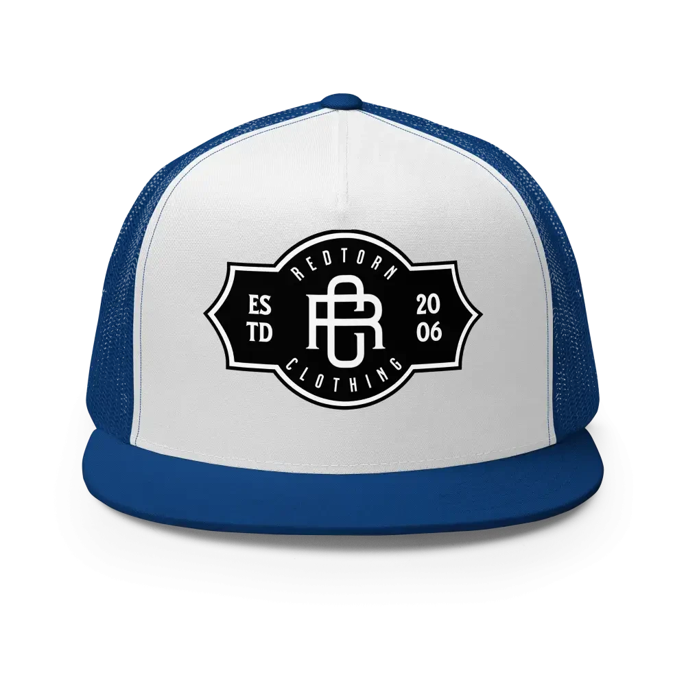RC Legacy Snapback Cap in royal blue and white with FR estd 2006 black logo