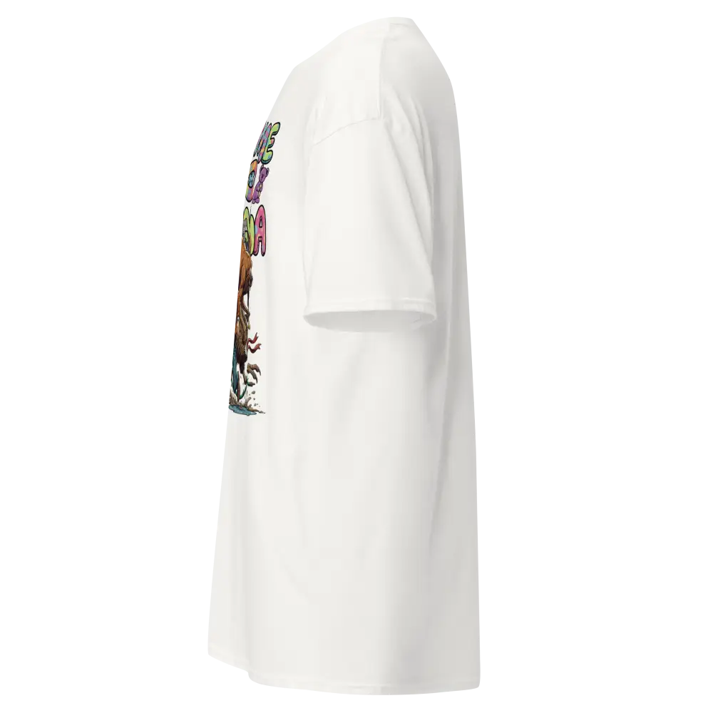 Aussie Welcome Classic Tee with colorful dragon on back